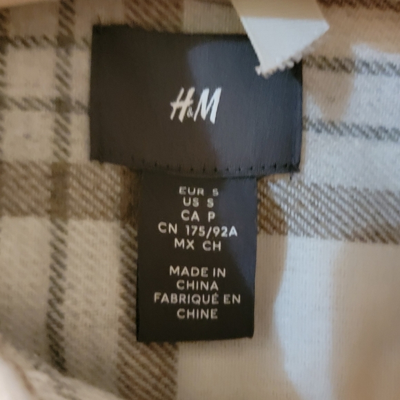 H&M Beige and Brown Plaid Shirt - Picture 9 of 10